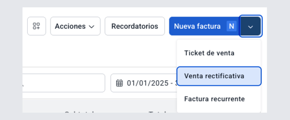 1.1. Crear la factura rectificativa